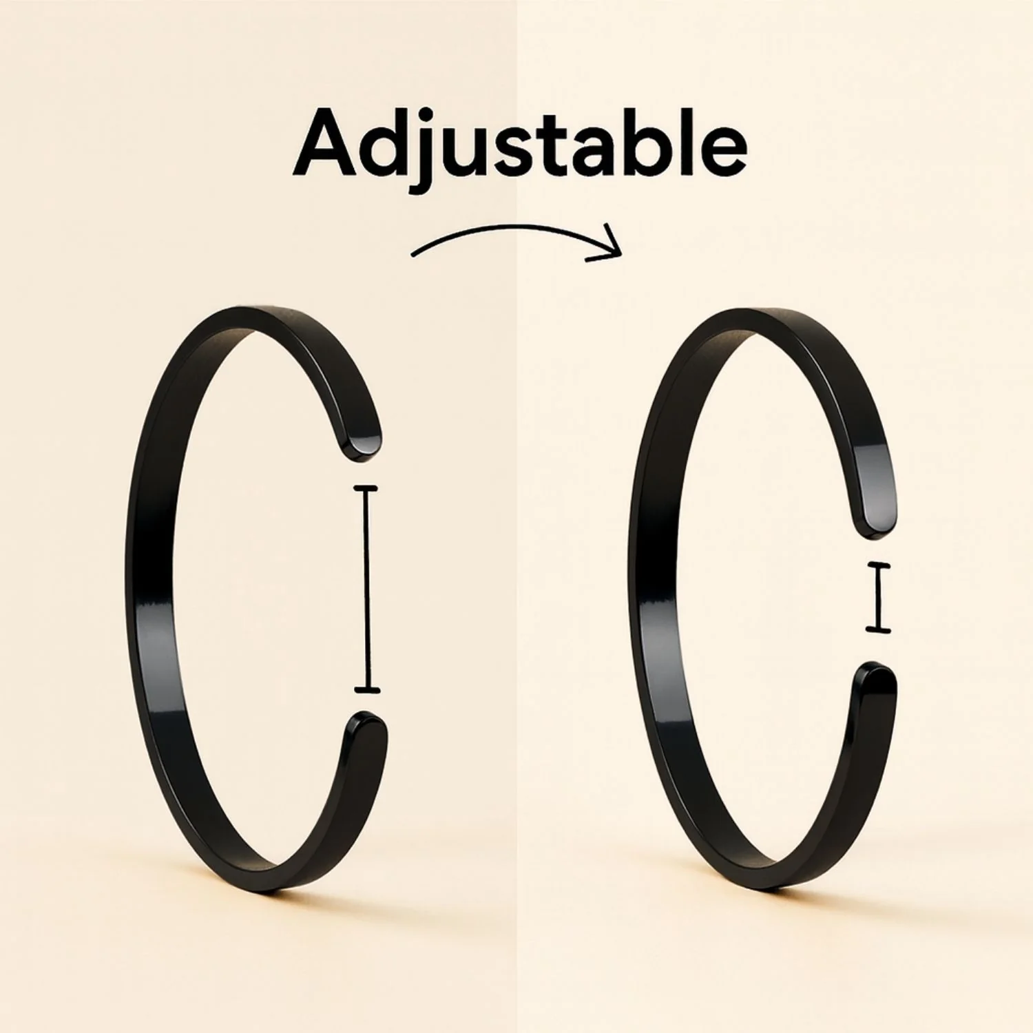 Yin Yang Gloss Cuff Adjustable Bracelet - Image 15