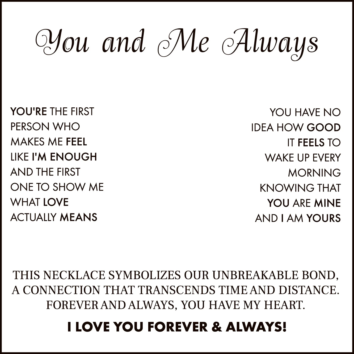 You And Me Always Card With Necklace For Women - Image 20